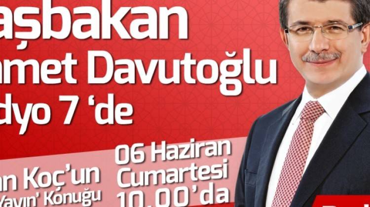 Başbakan Ahmet Davutoğlu Radyo 7'de